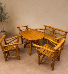 Birch wood living room set